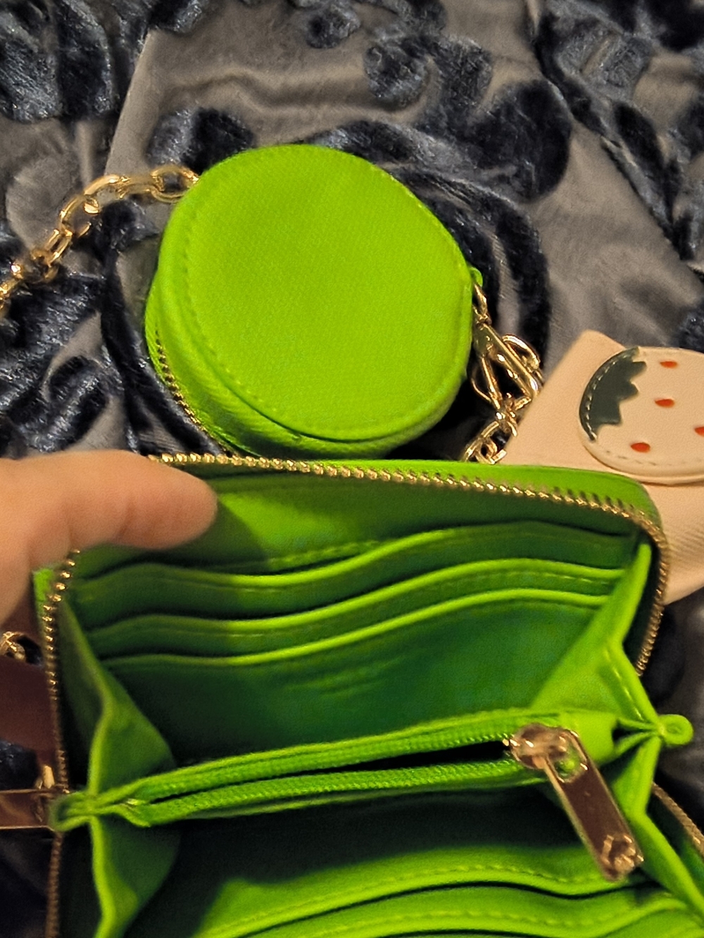 Bright Green Women's Crossbody Wallet with Coin Pouch